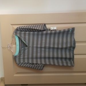 T by Talbots, striped short sleeved top, NWT, size medium.